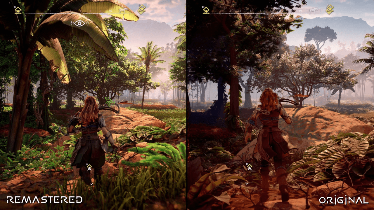 HZD original and remastered graphics comparison